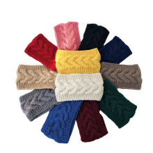 Winter knit wide elastic wool headband